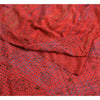 Sanskriti Vintage Sarees Red Hand Beaded Pure Crepe Silk Print Sari Craft Sustainable Fabric