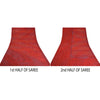 Sanskriti Vintage Sarees Red Hand Beaded Pure Crepe Silk Print Sari Craft Sustainable Fabric