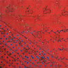 Sanskriti Vintage Sarees Red Hand Beaded Pure Crepe Silk Print Sari Craft Sustainable Fabric