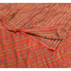 Sanskriti Vintage Sarees Red 100% Pure Crepe Silk Printed Sari Soft Craft Sustainable Fabric