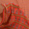 Sanskriti Vintage Sarees Red 100% Pure Crepe Silk Printed Sari Soft Craft Sustainable Fabric