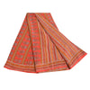 Sanskriti Vintage Sarees Red 100% Pure Crepe Silk Printed Sari Soft Craft Sustainable Fabric
