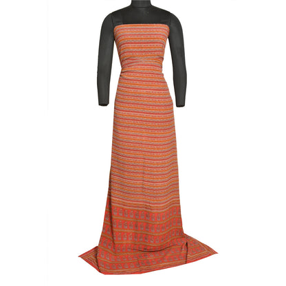 Sanskriti Vintage Sarees Red 100% Pure Crepe Silk Printed Sari Soft Craft Sustainable Fabric