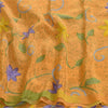 Сари из санскрита, винтажные, шафрановый, чистый креп-шелк, напечатанное сари, мягкая, рукодельная, устойчивая ткань