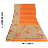 Sanskriti Vintage Sarees Indian Orange Pure Crepe Silk Printed Sari Craft Sustainable Fabric