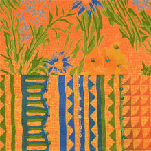 Load image into Gallery viewer, Sanskriti Vintage Sarees Hand Beaded Pure Crepe Silk Printed Sari Craft Fabric
