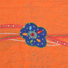 Sanskriti Vintage Sarees Orange Hand Beaded Pure Crepe Silk Printed Sari Sustainable Fabric