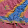 Sanskriti Vintage Sarees Multi Hand Beaded Pure Crepe Silk Sari 5yd Craft Sustainable Fabric