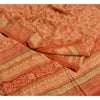 Sanskriti Vintage Sarees Indian Brown Pure Crepe Silk Printed Sari Craft Sustainable Fabric