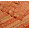 Sanskriti Vintage Sarees Indian Brown Pure Crepe Silk Printed Sari Craft Sustainable Fabric