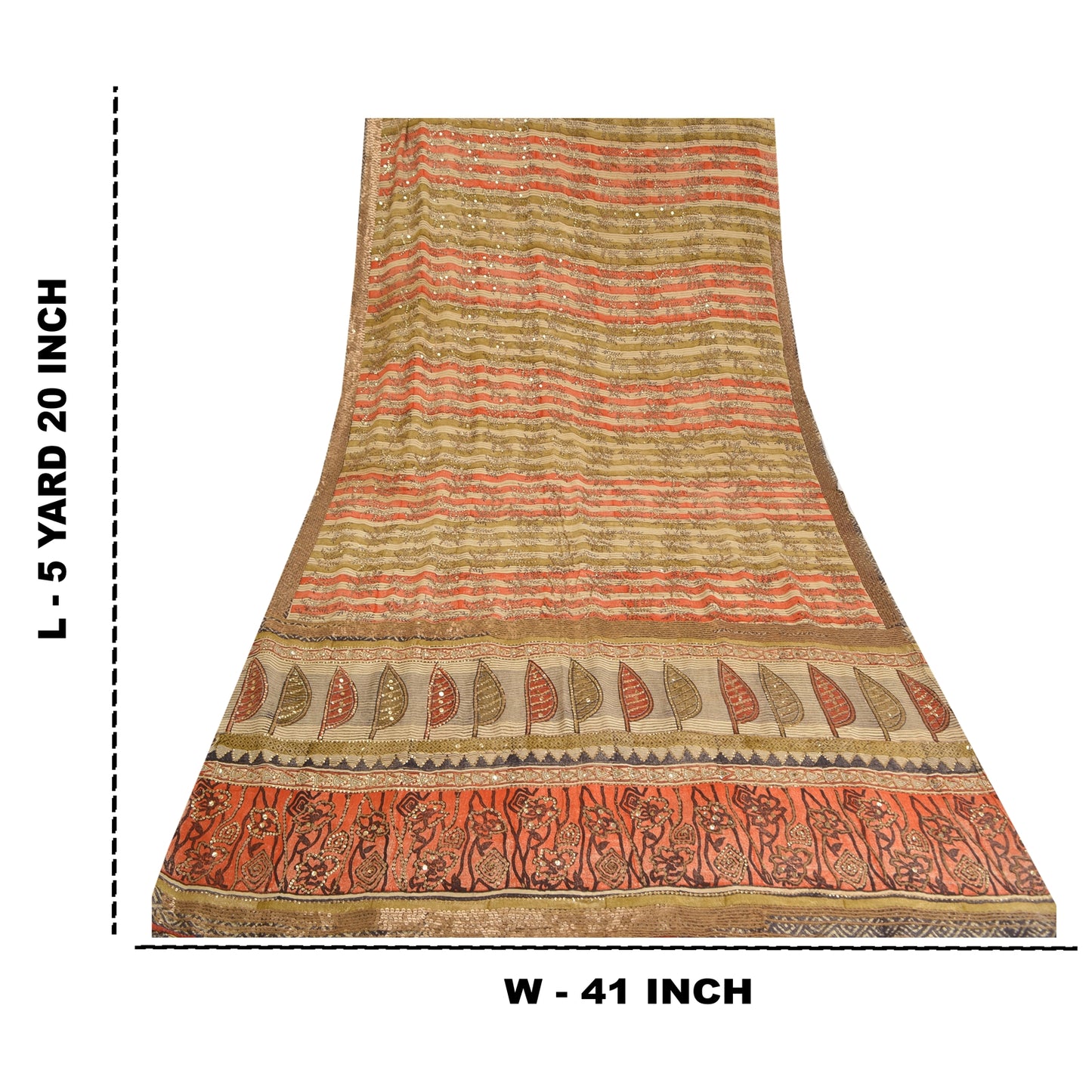 Санскритские винтажные сари из натурального чистого крепа с бисером ручной работы, сари из экологически чистой ткани