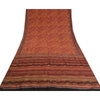 Sanskriti Vintage Sarees Rød/Gul Ren Crepe Silke Trykt Sari Håndværk Bæredygtigt Stoff