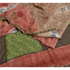 Sanskriti Vintage Sarees Hand Beaded Printed Woven Pure Crepe Sari Craft Sustainable Fabric