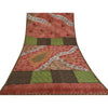 Sanskriti Vintage Sarees Hand Beaded Printed Woven Pure Crepe Sari Craft Sustainable Fabric
