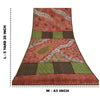 Sanskriti Vintage Sarees Hand Beaded Printed Woven Pure Crepe Sari Craft Sustainable Fabric