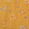 Sanskriti Vintage Sarees Indian Yellow Pure Crepe Silk Printed Sari Craft Sustainable Fabric