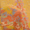 Sanskriti Vintage Sarees Indian Yellow Pure Crepe Silk Printed Sari Craft Sustainable Fabric
