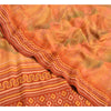 Sanskriti Vintage Sarees Orange 100% Pure Crepe Silk Printed Sari Craft Sustainable Fabric