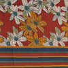 Sanskriti Vintage Sarees Red Indian Pure Crepe Silk Printed Sari Craft Sustainable Fabric