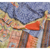 Sanskriti Vintage Sarees Multi 100% Pure Crepe Silk Printed Sari Craft Sustainable Fabric