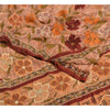 Sanskriti Vintage Sarees Peach Embroidered Pure Crepe Silk Printed Sari Sustainable Fabric