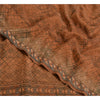 Sanskriti Vintage Sarees Brown 100% Pure Crepe Silk Printed Sari Craft Sustainable Fabric