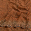 Sanskriti Vintage Sarees Brown 100% Pure Crepe Silk Printed Sari Craft Sustainable Fabric