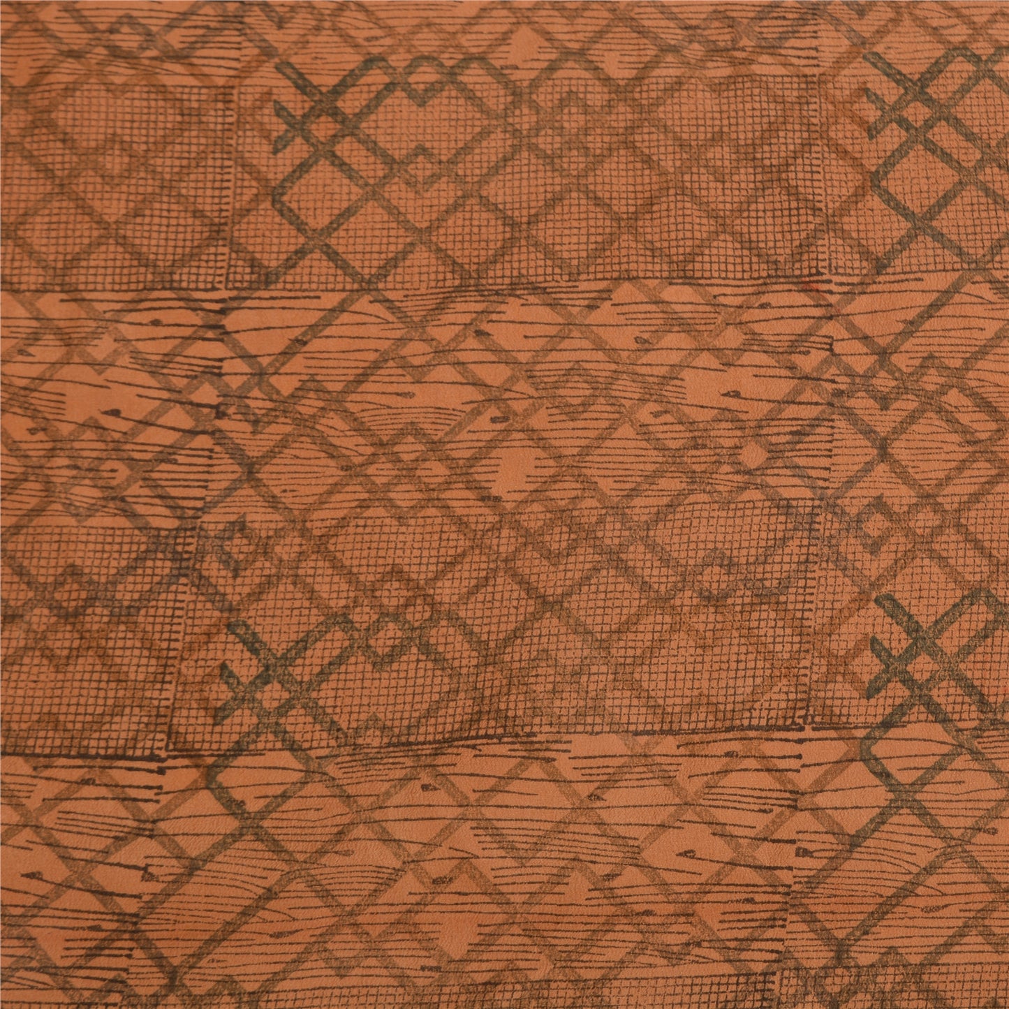 Sanskriti Vintage Sarees Brown 100% Pure Crepe Silk Printed Sari Craft Sustainable Fabric