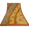 Sanskriti Vintage Sarees Indian Multi Pure Crepe Silk Printed Sari Craft Sustainable Fabric
