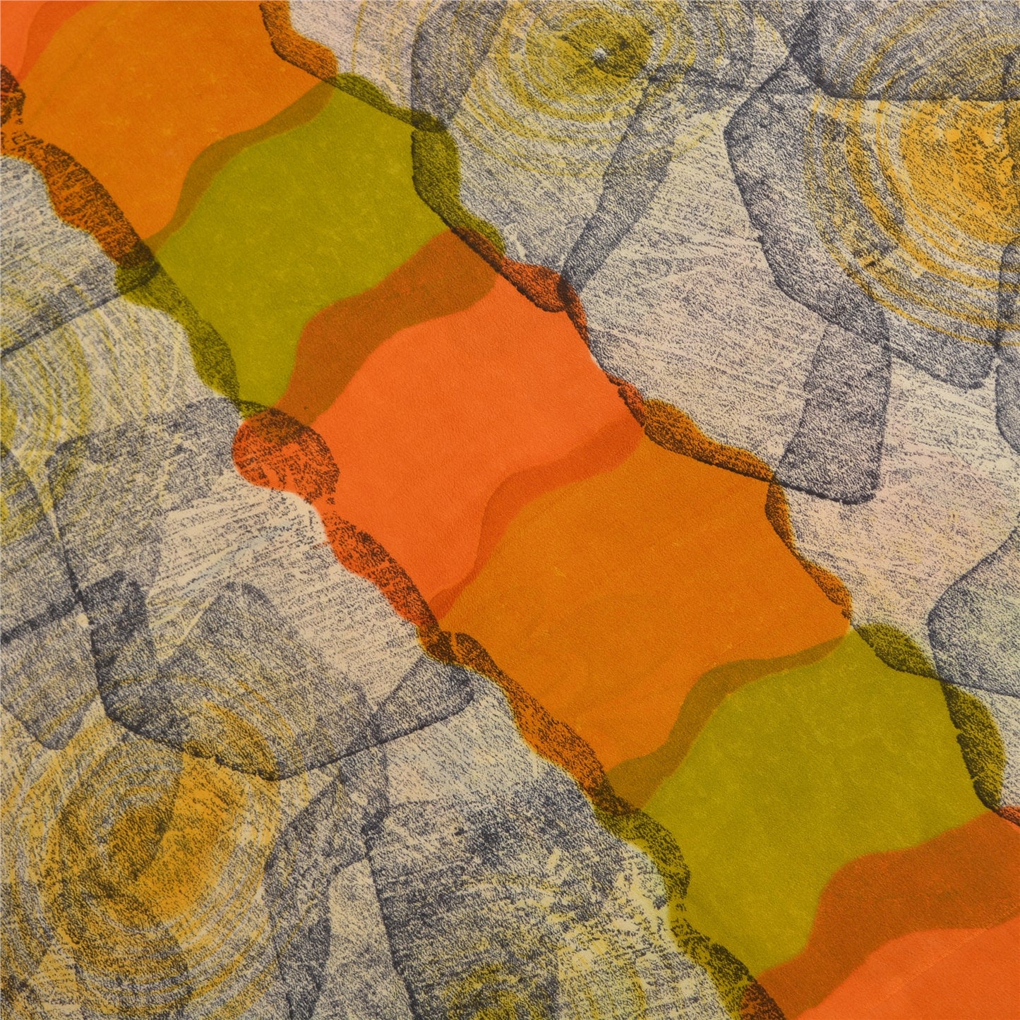 Sanskriti Vintage Sarees Indian Multi Pure Crepe Silk Printed Sari Craft Sustainable Fabric