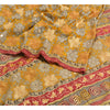 Sanskriti Vintage Sarees Saffron Embroidered Pure Crepe Silk Print Sari Sustainable Fabric