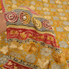 Sanskriti Vintage Sarees Saffron Embroidered Pure Crepe Silk Print Sari Sustainable Fabric