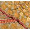 Sanskriti Vintage Sarees Saffron Embroidered Pure Crepe Silk Print Sari Sustainable Fabric
