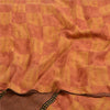 Sanskriti Vintage Sarees Orange/Yellow Pure Crepe Silk Printed Sari Craft Sustainable Fabric