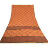 Sanskriti Vintage Sarees Orange/Yellow Pure Crepe Silk Printed Sari Craft Sustainable Fabric