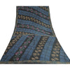 Sanskriti Vintage Sarees Indian Black Pure Crepe Silk Printed Sari Craft Sustainable Fabric