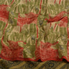 Сари Sanskriti Vintage, зеленое/красное, чистый креп-шелк, напечатанное сари, 5 ярдов, ткань для рукоделия, устойчивая к истиранию