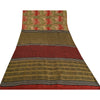 Сари Sanskriti Vintage, зеленое/красное, чистый креп-шелк, напечатанное сари, 5 ярдов, ткань для рукоделия, устойчивая к истиранию