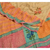 Sanskriti Vintage Sarees Multi Pure Crepe Silk Printed Sari Floral Craft Sustainable Fabric