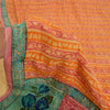 Sanskriti Vintage Sarees Multi Pure Crepe Silk Printed Sari Floral Craft Sustainable Fabric