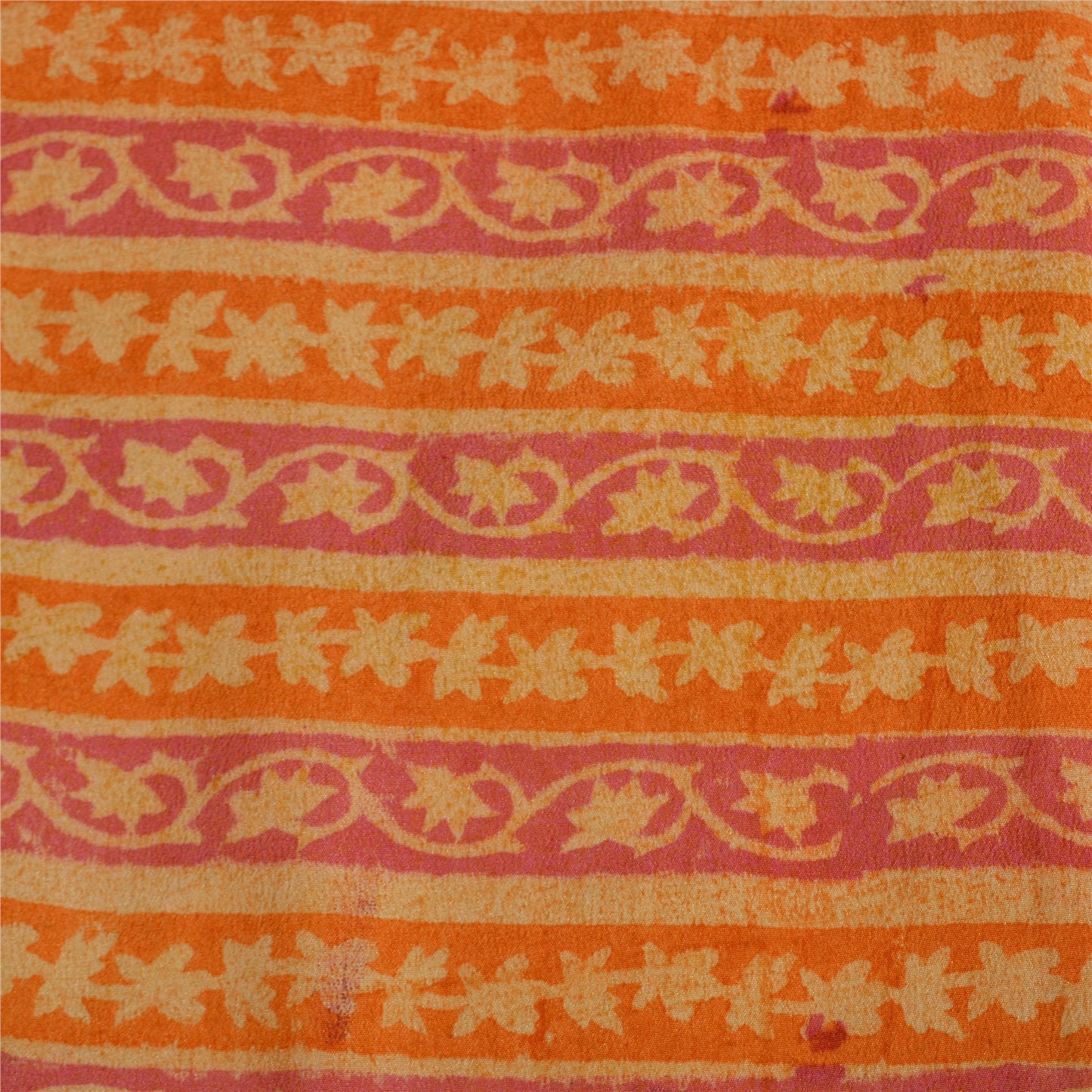 Sanskriti Vintage Sarees Multi Pure Crepe Silk Printed Sari Floral Craft Sustainable Fabric