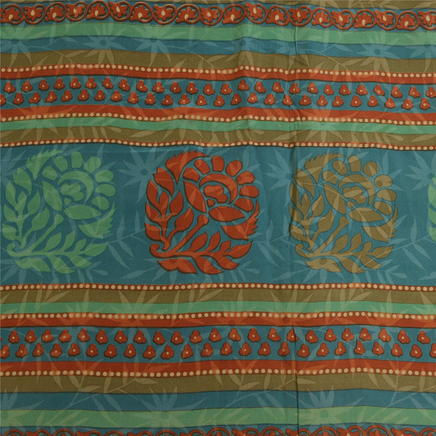 Sanskriti Vintage Sarees Indian Multi Pure Crepe Silk Printed Sari Craft Sustainable Fabric