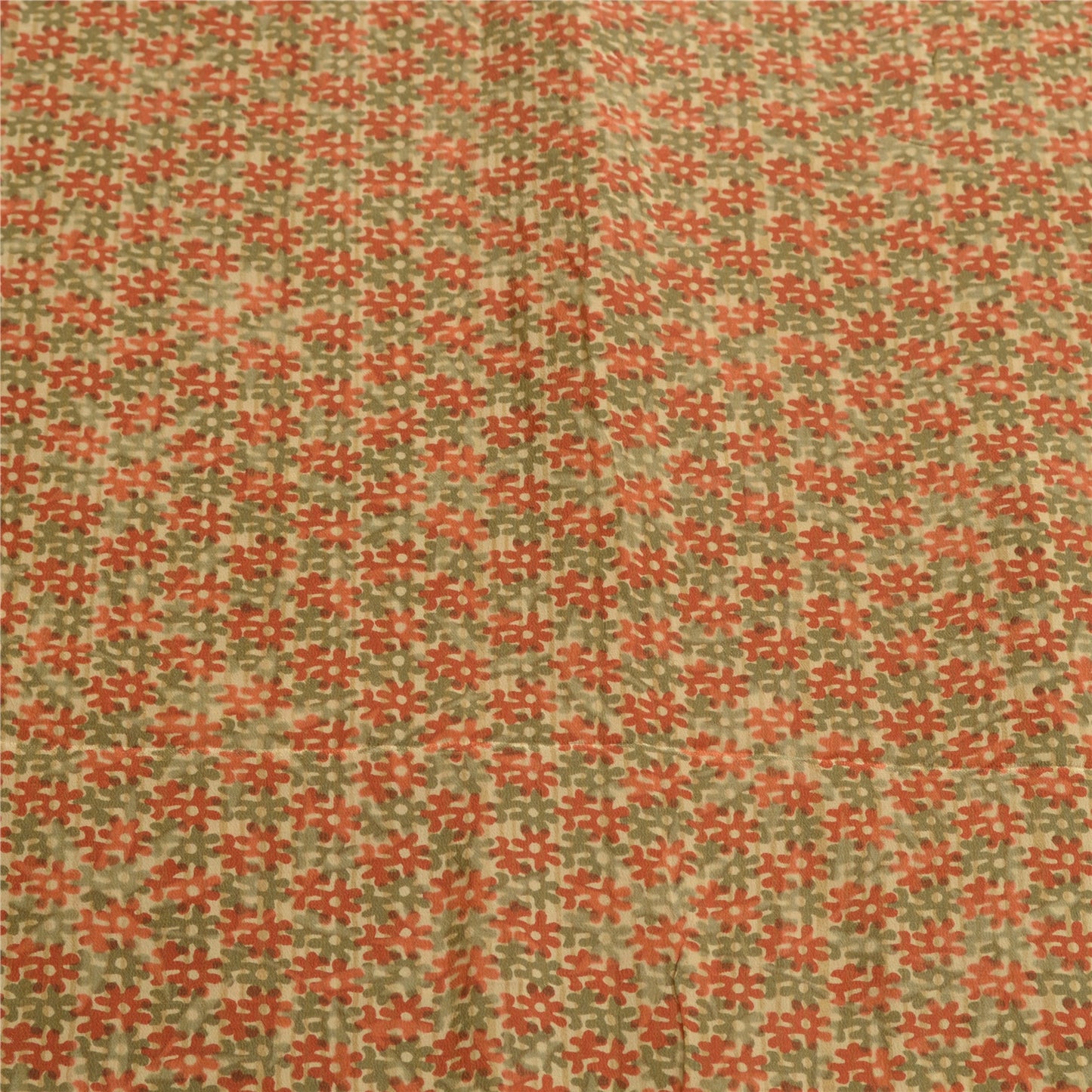 Sanskriti Vintage Sarees Indian Multi Pure Crepe Silk Printed Sari Craft Sustainable Fabric