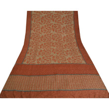 Load image into Gallery viewer, Sanskriti Vintage Sarees Indian Orange Pure Crepe Silk Sari Soft Craft Fabric
