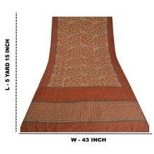 Load image into Gallery viewer, Sanskriti Vintage Sarees Indian Orange Pure Crepe Silk Sari Soft Craft Fabric
