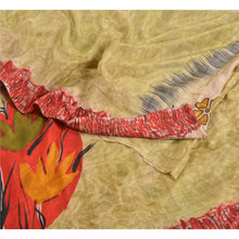 Load image into Gallery viewer, Sanskriti Vintage Sarees Pastel-Green Pure Crepe Silk Sari Soft 5yd Craft Fabric
