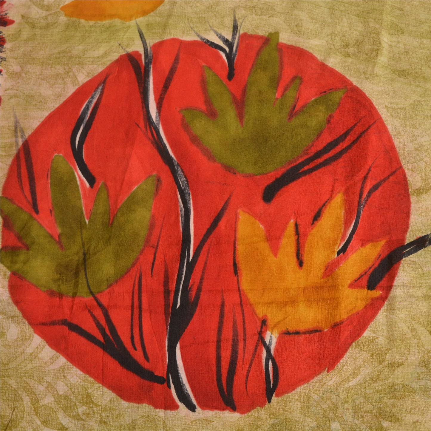 Sanskriti Vintage Sarees Pastel-Green Pure Crepe Silk Sari Soft 5yd Craft Sustainable Fabric