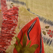 Load image into Gallery viewer, Sanskriti Vintage Sarees Pastel-Green Pure Crepe Silk Sari Soft 5yd Craft Fabric
