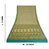 Sanskriti Vintage Sarees Indisk Cremefarvet Ren Crepe Silke Trykt Sari Håndværk Bæredygtigt Stof