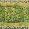 Sanskriti Vintage Sarees Cream/Green Pure Crepe Silk Printed Sari Craft Sustainable Fabric